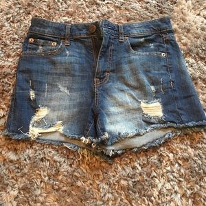 Distress Denim Shorts